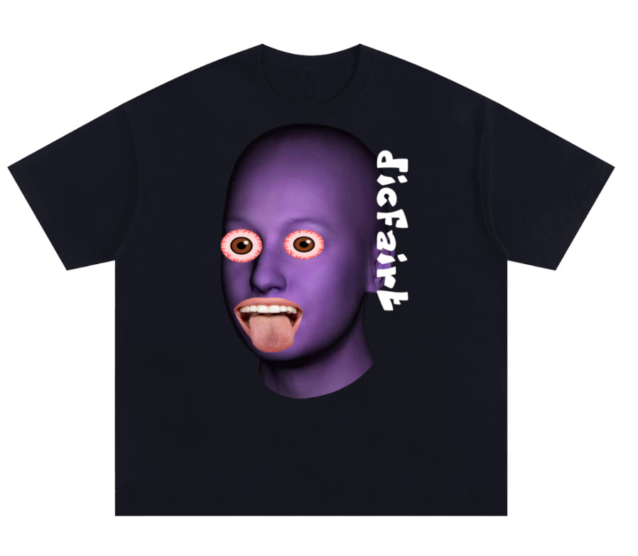 purple face tee